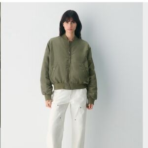 Olive Green Women's Bomber Jacket